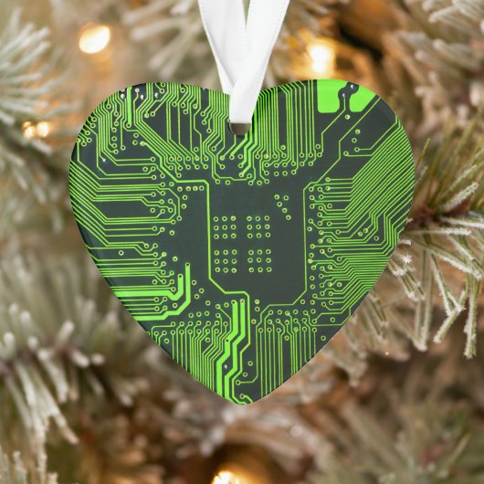 ギークアウトおたくPCBグリーン電子回路基板 オーナメント (ツリー)