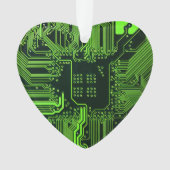 ギークアウトおたくPCBグリーン電子回路基板 オーナメント (正面)
