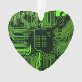 ギークアウトおたくPCBグリーン電子回路基板 オーナメント (裏面)