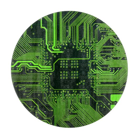 ギークアウトおたくPCBグリーン電子回路基板 カッティングボード (正面)