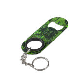 ギークアウトおたくPCBグリーン電子回路基板 キーホルダー栓抜き (裏面アングル)