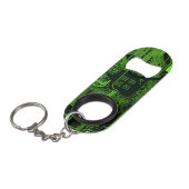 ギークアウトおたくPCBグリーン電子回路基板 キーホルダー栓抜き (正面アングル)