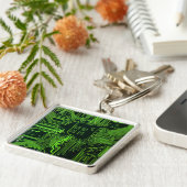 ギークアウトおたくPCBグリーン電子回路基板 キーホルダー (側面)