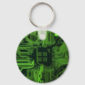 ギークアウトおたくPCBグリーン電子回路基板 キーホルダー (裏面)