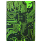 ギークアウトおたくPCBグリーン電子回路基板 クリップボード (裏面)