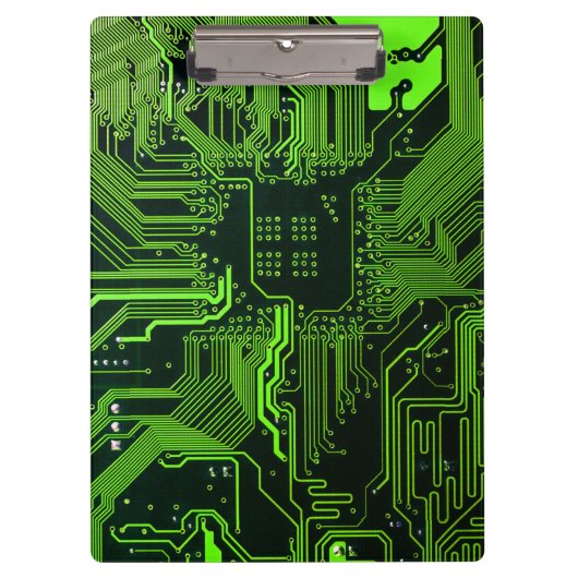 ギークアウトおたくPCBグリーン電子回路基板 クリップボード (正面)