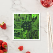 ギークアウトおたくPCBグリーン電子回路基板 スタンダードカクテルナプキン (インサイチュ)