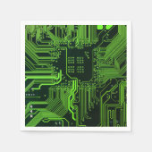 ギークアウトおたくPCBグリーン電子回路基板 スタンダードカクテルナプキン (正面)