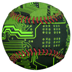 ギークアウトおたくPCBグリーン電子回路基板 ソフトボール