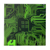 ギークアウトおたくPCBグリーン電子回路基板 タイル (正面)