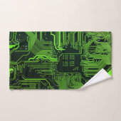 ギークアウトおたくPCBグリーン電子回路基板 バスタオルセット (ハンドタオル)