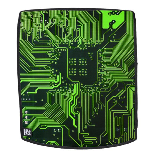 ギークアウトおたくPCBグリーン電子回路基板 バックパック (取り外し可フェース)