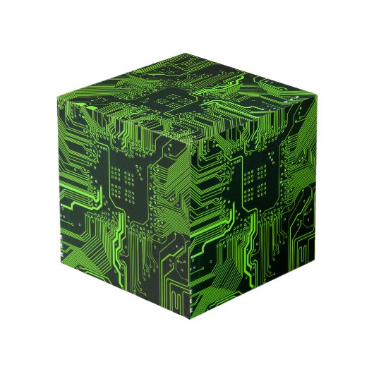 ギークアウトおたくPCBグリーン電子回路基板 フォトキューブ (裏面アングル)