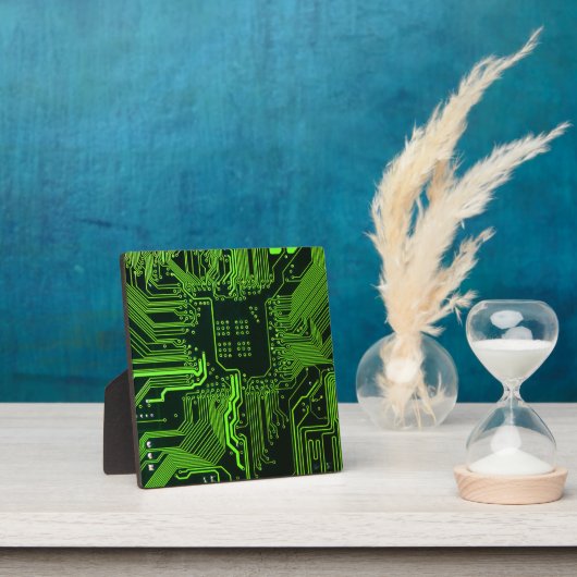 ギークアウトおたくPCBグリーン電子回路基板 フォトプラーク (インサイチュ)