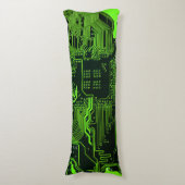 ギークアウトおたくPCBグリーン電子回路基板 ボディピロー (正面縦)