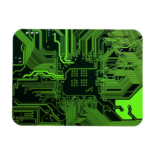 ギークアウトおたくPCBグリーン電子回路基板 マグネット (横)
