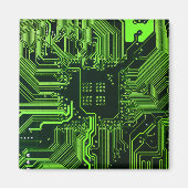 ギークアウトおたくPCBグリーン電子回路基板 マグネット (正面)