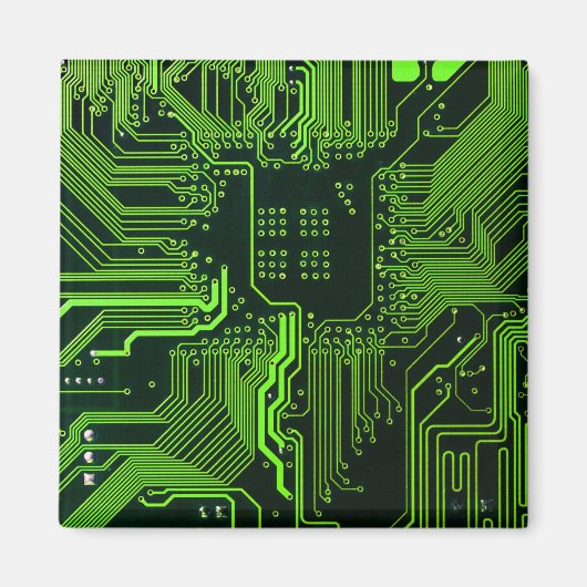ギークアウトおたくPCBグリーン電子回路基板 マグネット (正面)
