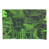 ギークアウトおたくPCBグリーン電子回路基板 枕カバー (正面)
