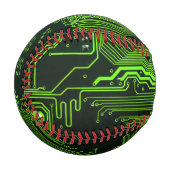 ギークアウトおたくPCBグリーン電子回路基板 野球ボール (正面左)