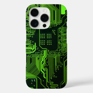 ギークアウトおたくPCBグリーン電子回路基板 iPhone 16 PROケース