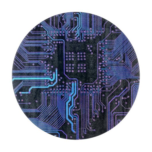 ギークアウトおたくPCB青色電子回路基板 カッティングボード (正面)