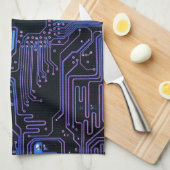 ギークアウトおたくPCB青色電子回路基板 キッチンタオル (四つ折り)