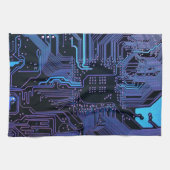 ギークアウトおたくPCB青色電子回路基板 キッチンタオル (横)