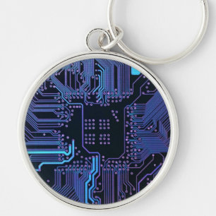 ギークアウトおたくPCB青色電子回路基板 キーホルダー