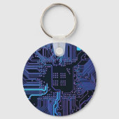 ギークアウトおたくPCB青色電子回路基板 キーホルダー (裏面)