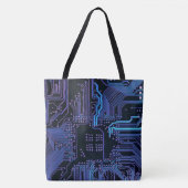 ギークアウトおたくPCB青色電子回路基板 トートバッグ (正面)