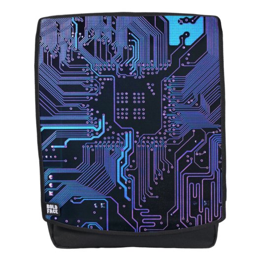 ギークアウトおたくPCB青色電子回路基板 バックパック (正面)