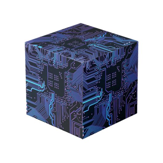 ギークアウトおたくPCB青色電子回路基板 フォトキューブ (裏面アングル)