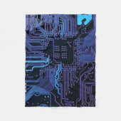 ギークアウトおたくPCB青色電子回路基板 フリースブランケット (正面)