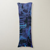 ギークアウトおたくPCB青色電子回路基板 ボディピロー (正面縦)