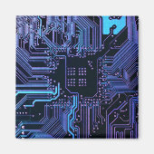 ギークアウトおたくPCB青色電子回路基板 マグネット (正面)