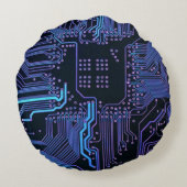 ギークアウトおたくPCB青色電子回路基板 ラウンドクッション (裏面)