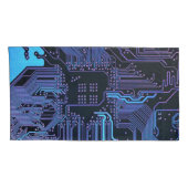 ギークアウトおたくPCB青色電子回路基板 枕カバー (裏面-右)