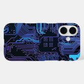 ギークアウトおたくPCB青色電子回路基板 Case-Mate iPhoneケース (裏面 (横))
