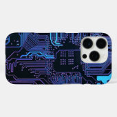 ギークアウトおたくPCB青色電子回路基板 Case-Mate iPhoneケース (裏面 (横))