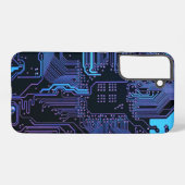 ギークアウトおたくPCB青色電子回路基板 SAMSUNG GALAXYケース (裏面横)