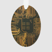 ギークアウトカスタムPCBオレンジ回路基板 オーナメント (裏面)