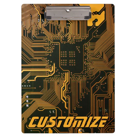 ギークアウトカスタムPCBオレンジ回路基板 クリップボード (正面)