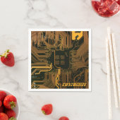 ギークアウトカスタムPCBオレンジ回路基板 スタンダードカクテルナプキン (インサイチュ)