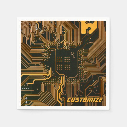 ギークアウトカスタムPCBオレンジ回路基板 スタンダードカクテルナプキン (正面)