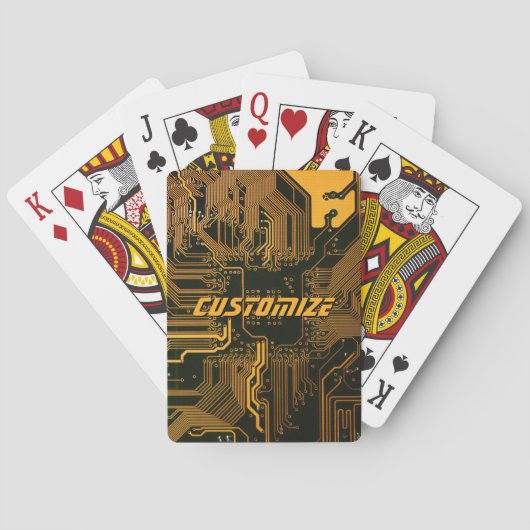 ギークアウトカスタムPCBオレンジ回路基板 トランプ (裏面)