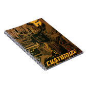 ギークアウトカスタムPCBオレンジ回路基板 ノートブック (右側)