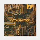 ギークアウトカスタムPCBオレンジ回路基板 マグネット (正面)