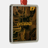 ギークアウトカスタムPCBオレンジ回路基板 メタルオーナメント (右)
