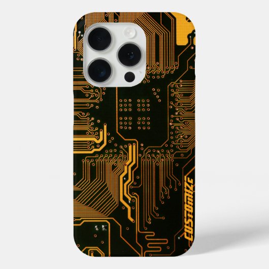 ギークアウトカスタムPCBオレンジ回路基板 Case-Mate iPhoneケース (裏面)